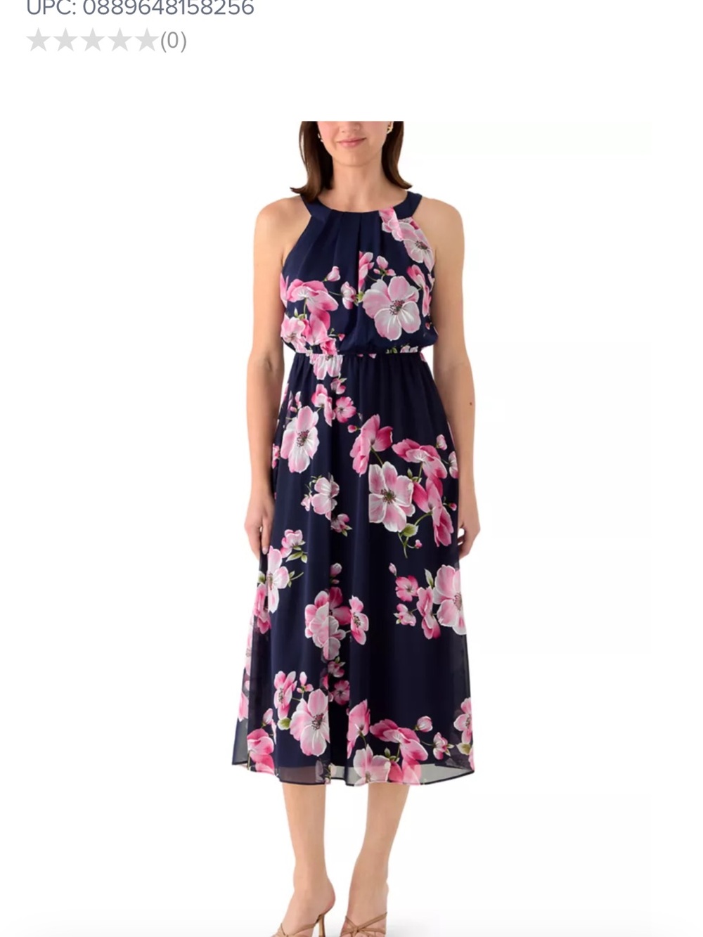 ROBBIE BEE Floral-Print Halterneck Maxi Dress Size 14W $60 BNWT